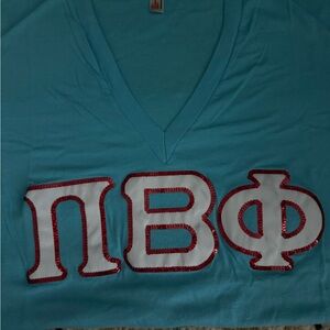 American Apparel Light Blue Short Sleeve Greek Tee